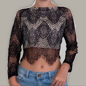 Ark & Co. | Lace Crop Top | Size Medium